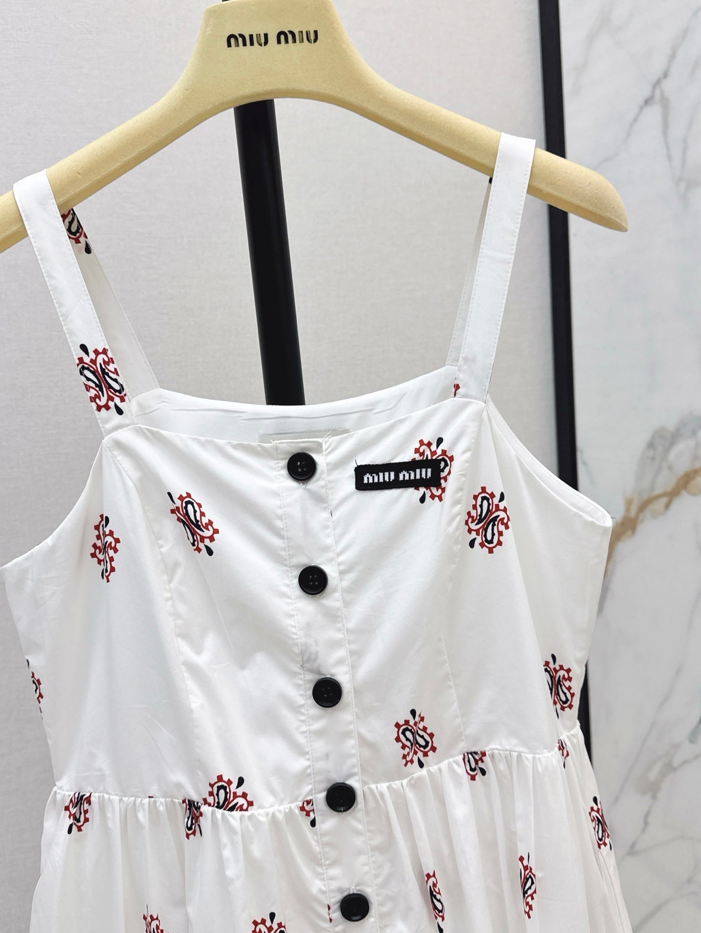 25ss printed embellished slip dress