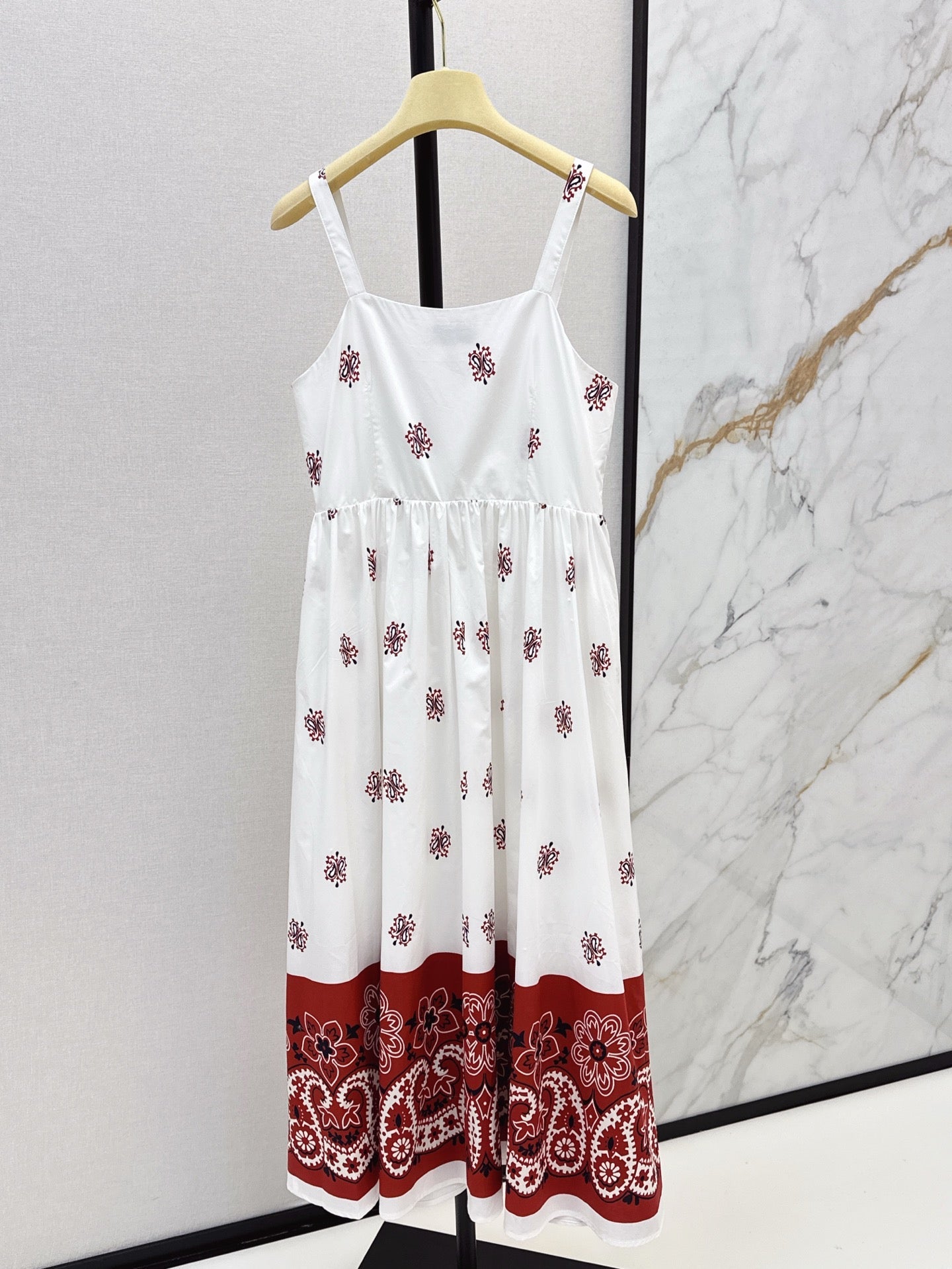25ss printed embellished slip dress