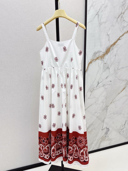 25ss printed embellished slip dress