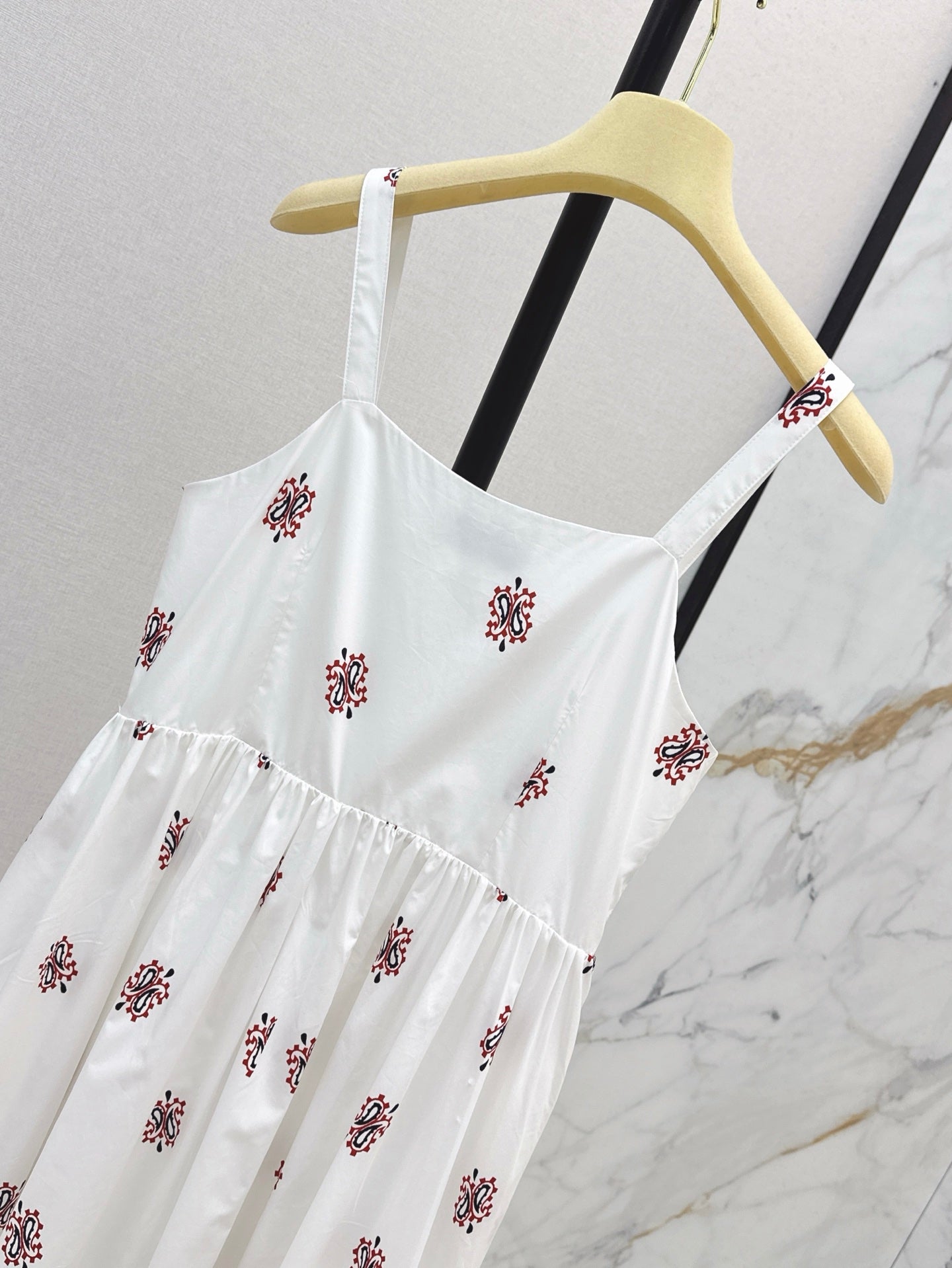 25ss printed embellished slip dress