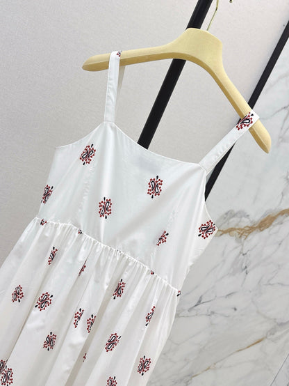 25ss printed embellished slip dress