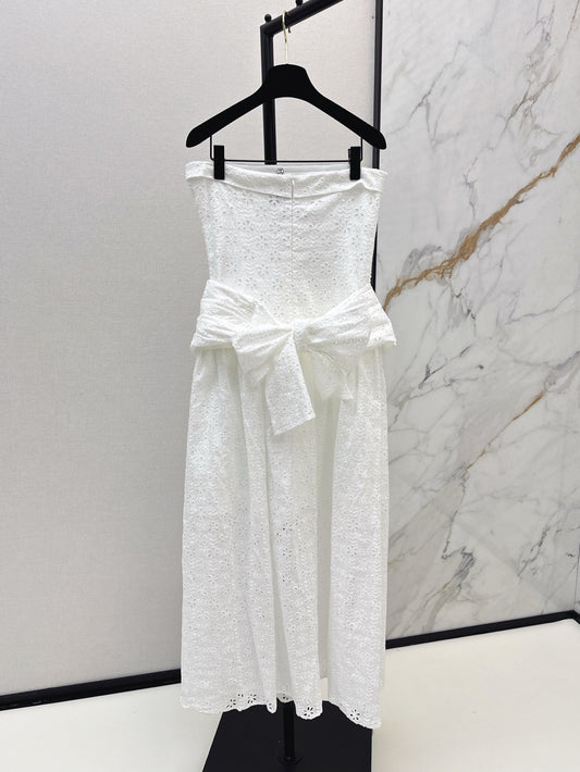 25ss resort style tube top design dress