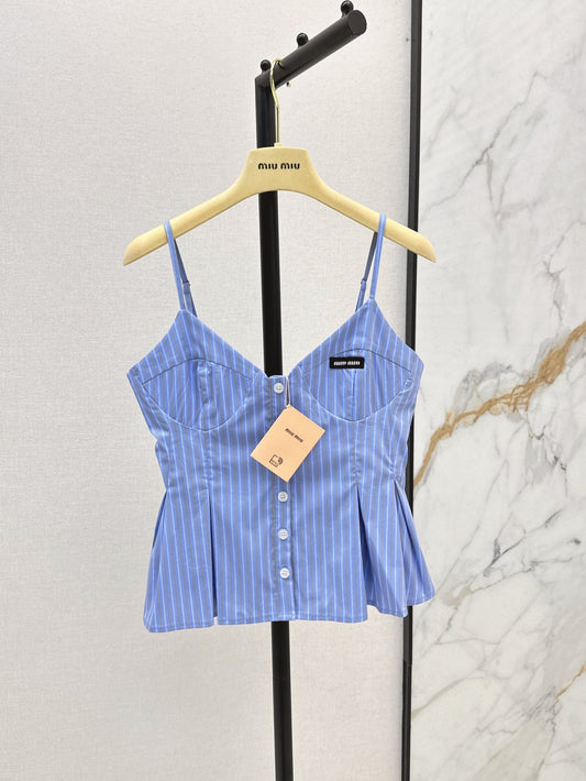 25ss blue striped small suspender belt
