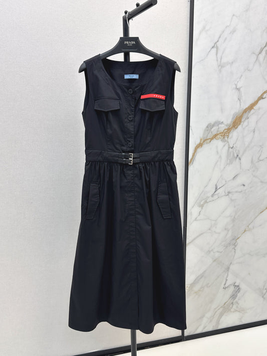 25ss belted pleated cargo tank top