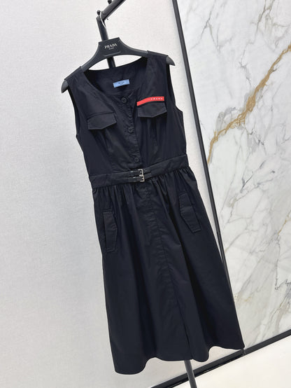 25ss belted pleated cargo tank top