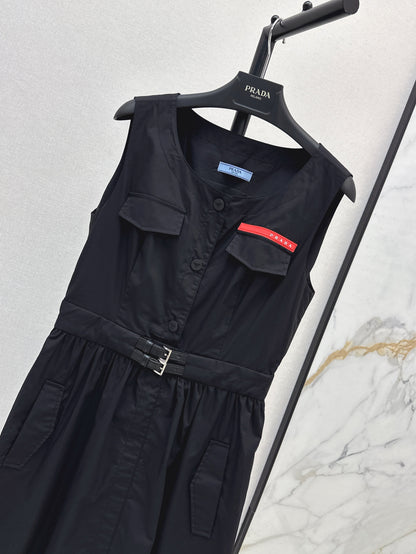 25ss belted pleated cargo tank top