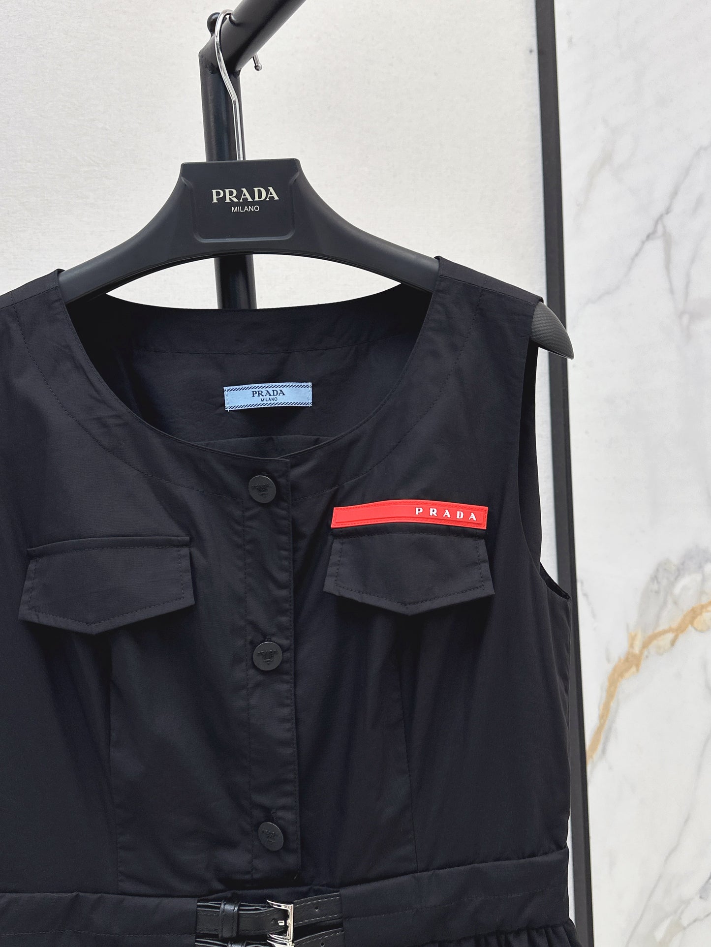25ss belted pleated cargo tank top