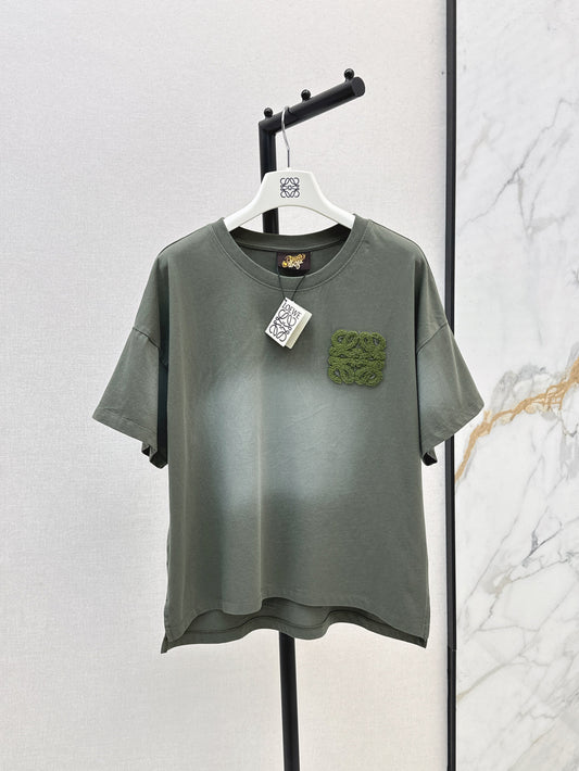 25ss embroidered logo gradient T-shirt