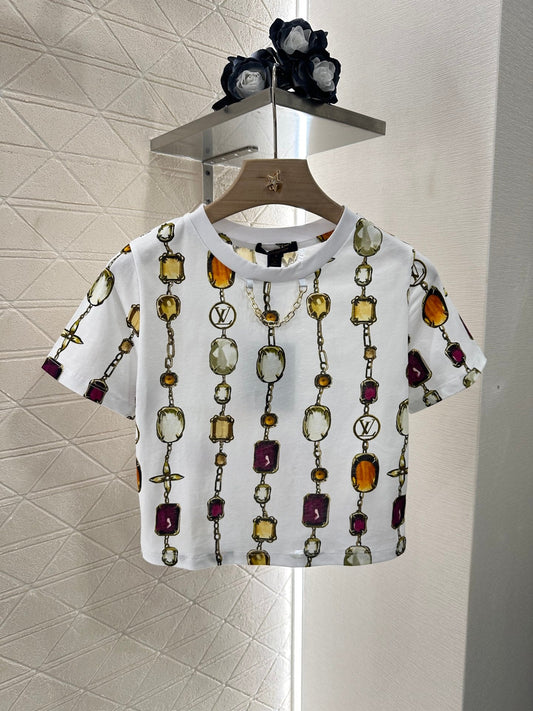 25ss short printed chain T-shirt