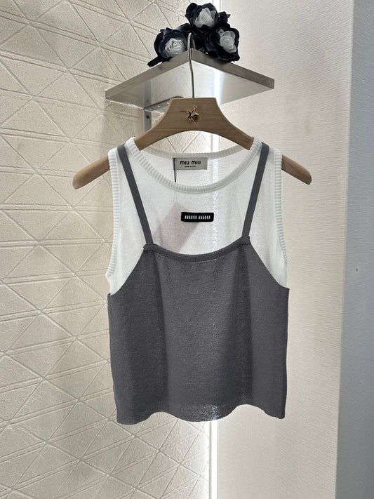 25ss fashion fake two piece vest-2