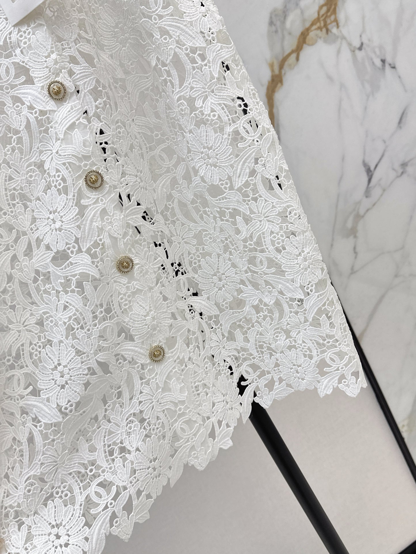 25ss hollow embroidered pattern cardigan vest