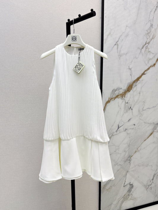 25ss pleated ruffle mini dress