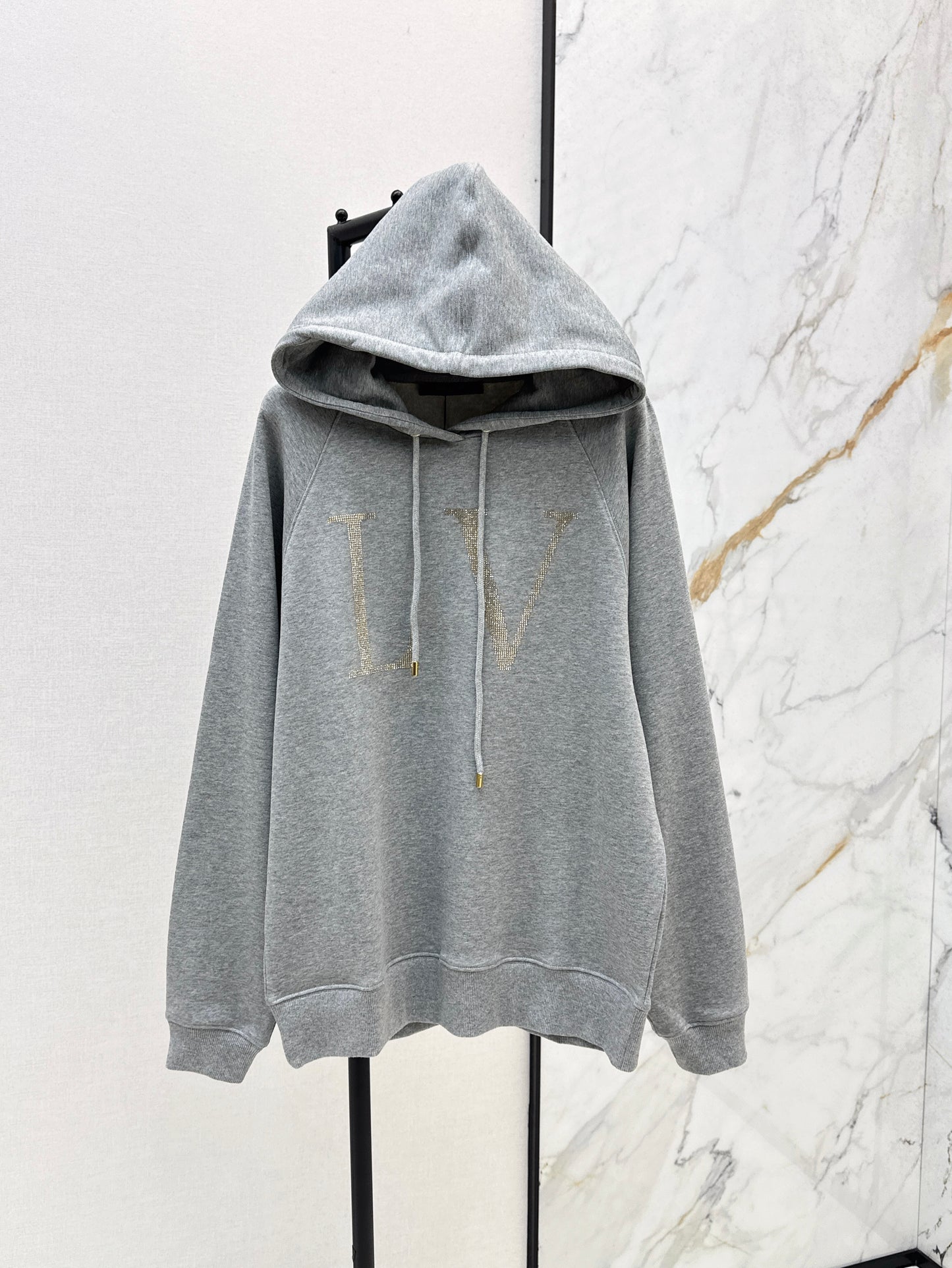 25ss rhinestone logo hoodie