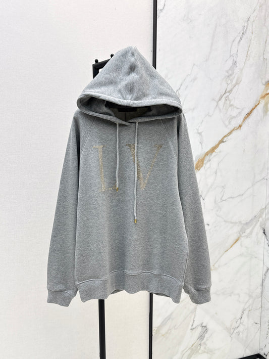 25ss rhinestone logo hoodie
