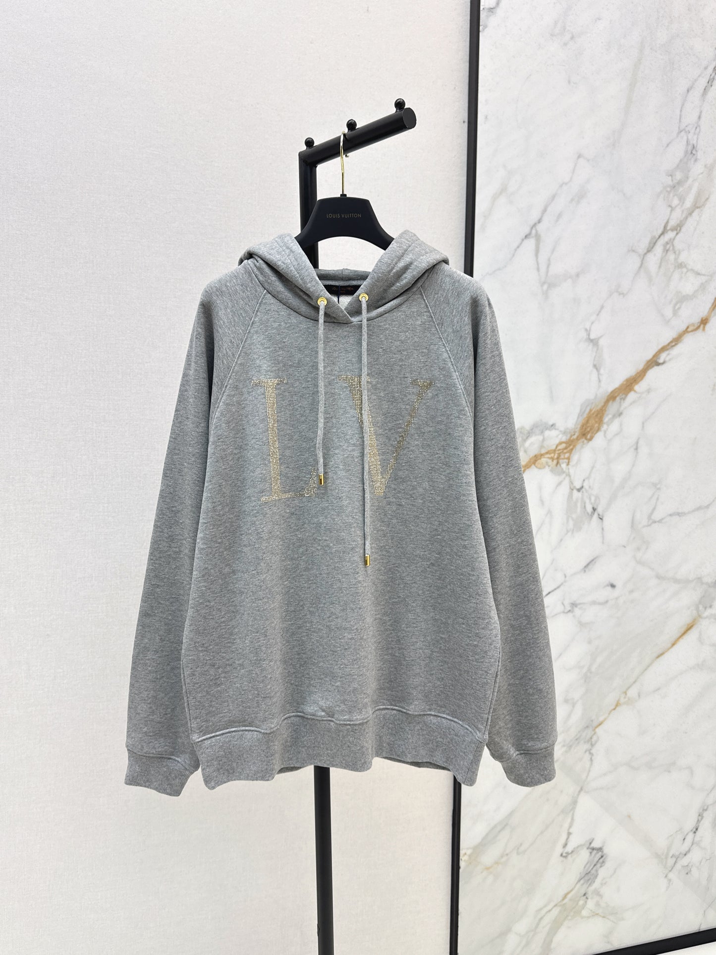 25ss rhinestone logo hoodie