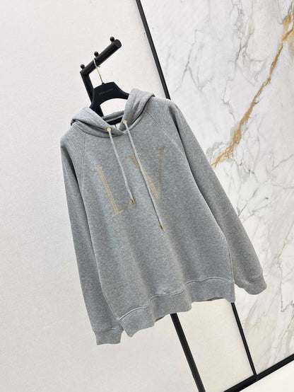25ss rhinestone logo hoodie