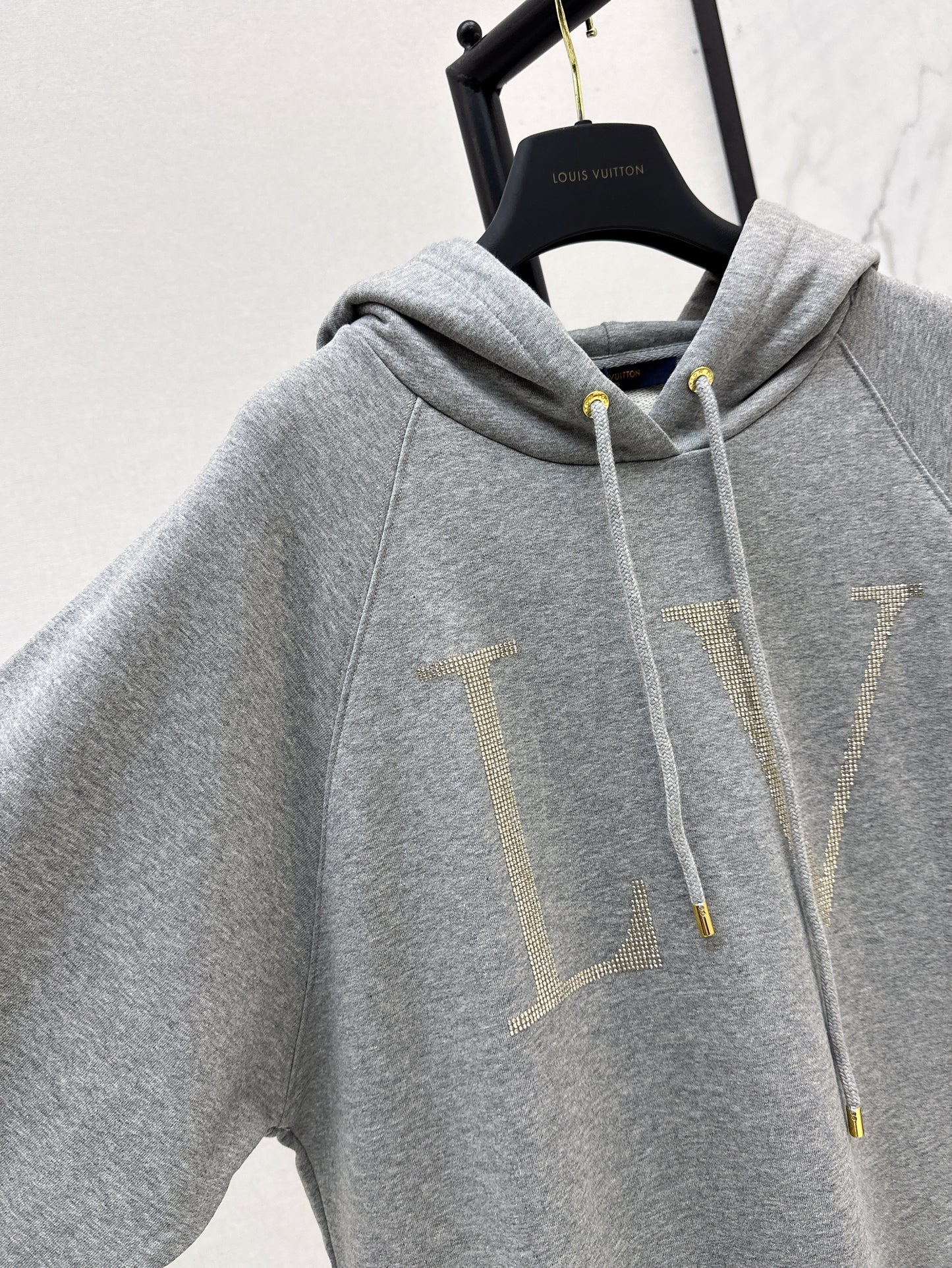 25ss rhinestone logo hoodie