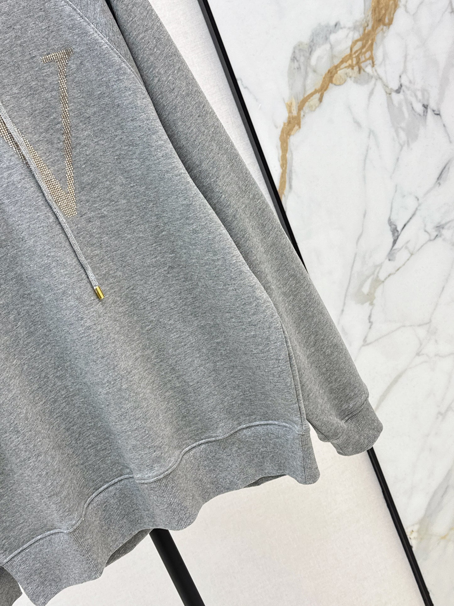25ss rhinestone logo hoodie