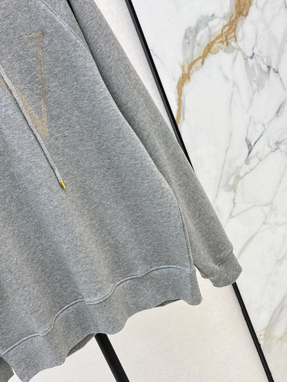 25ss rhinestone logo hoodie