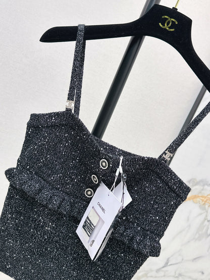 25ss knitted layered lace camisole