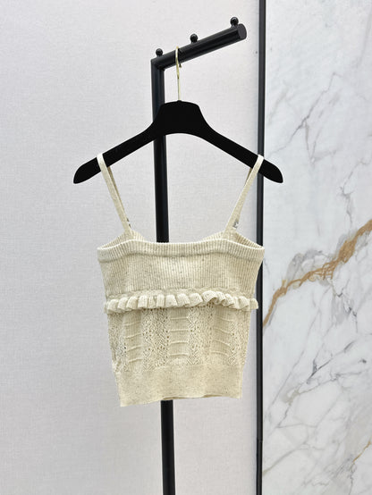 25ss knitted layered lace camisole