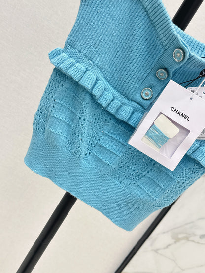 25ss knitted layered lace camisole